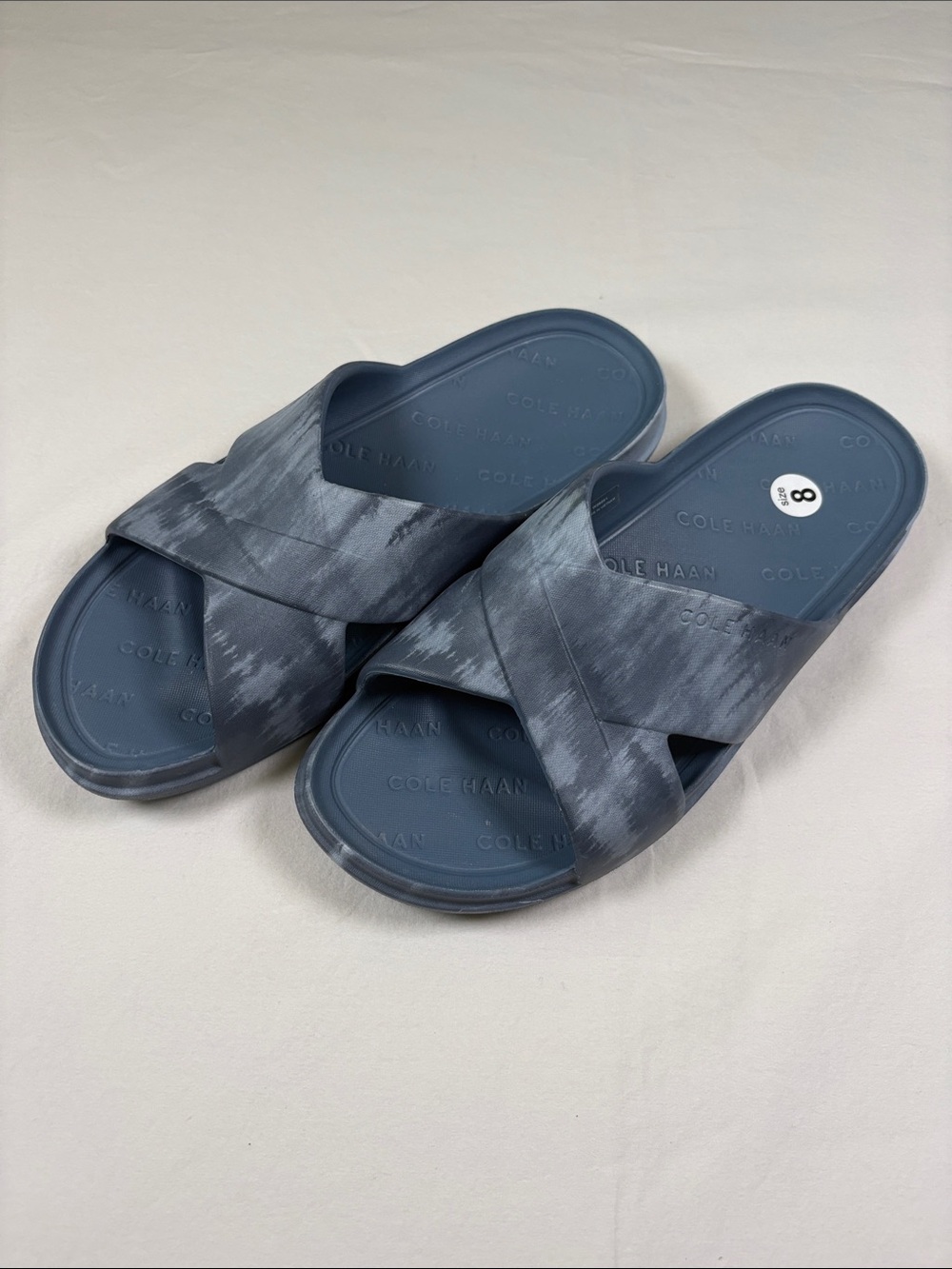 Cole Haan Slate Blue Crisscross Slide Sandals